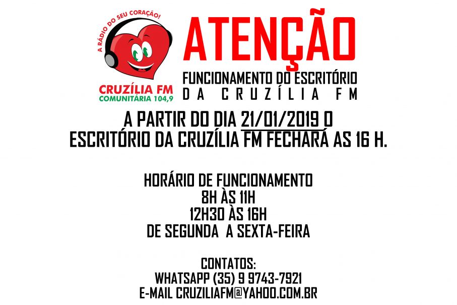 Novo Hor&aacute;rio de Funcionamento